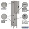 Salsbury Industries Wardrobe Locker, 12" W, 12" D, 78" H, (1) Wide, (2) Openings, Gray 62162GY-A